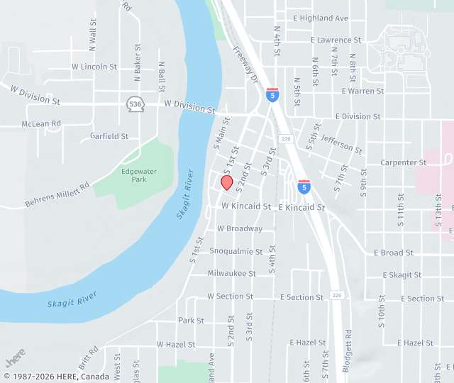 Location Map: 314 Pine Street, Suite 202 Mount Vernon, WA 98273